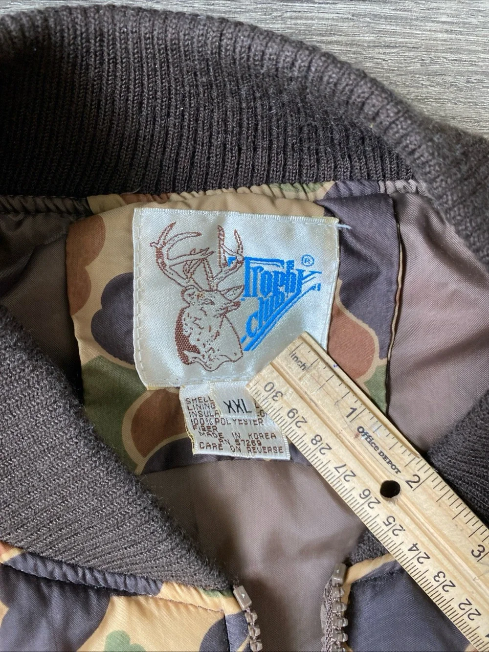 Men's Vintage Duck Camo Quilted Bomber Jacket - Brown/Green